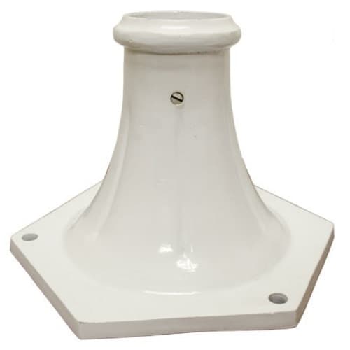 Dabmar 8-in x 10-in Surface Mount Base for 7ft Direct Burial Pole, Small, White