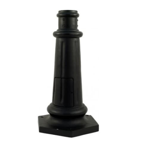 21-in x 10-in Surface Mount Base for 7ft Direct Burial Pole, Large, Black