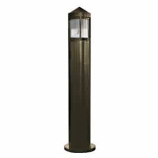 Fiberglass Bollard Light w/o Bulb, Clear & Frosted Lens, 120V, Bronze