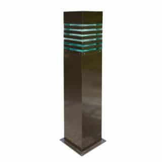 Dabmar Square Steel Bollard Light w/o Bulb, E26, 120V, Bronze