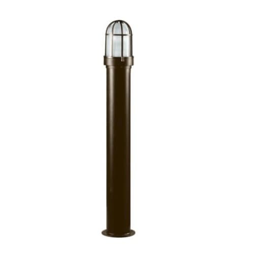 Dabmar 20W Slim Round LED Bollard Pathway Light, Steel, 3000K, Bronze