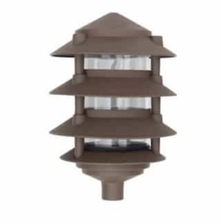 6-in 6W 4-Tier LED Pagoda Pathway Light w/ .5-in Base, A19, 120V, 3000K, Bronze