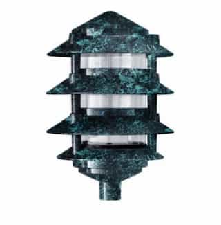 6-in 6W 4-Tier LED Pagoda Pathway Light w/ .5-in Base, A19, 120V, 3000K, Verde Green