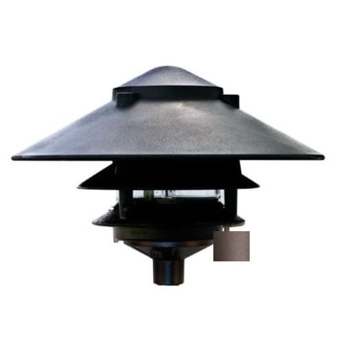 10-in 6W 3-Tier LED Pagoda Pathway Light w/ .5-in Base, A19, 120V, 6500K, Bronze