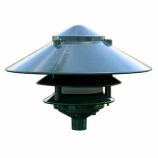 10-in 6W 3-Tier LED Pagoda Pathway Light w/ .5-in Base, A19, 120V, 3000K, Green