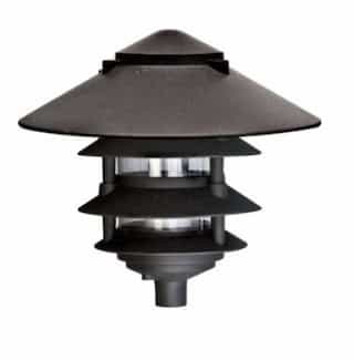 10-in 6W 4-Tier LED Pagoda Pathway Light w/ 3-in Base, A19, 120V, 3000K, Bronze