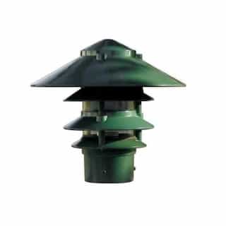 10-in 12W 4-Tier LED Pagoda Pathway Light w/ 3-in Base, G24, 120V-277V, 3000K, Green