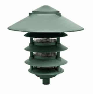 10-in 6W 5-Tier LED Pagoda Pathway Light w/ .5-in Base, A19, 120V, 3000K, Green
