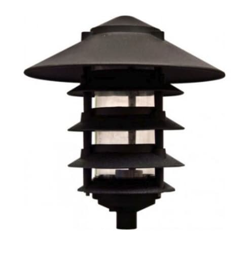 11W 10" 5-Tier LED Pagoda Pathway Light w/ 1/2" Base, 3000K, Black