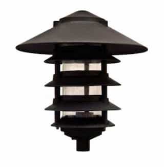 10-in 11W 5-Tier LED Pagoda Pathway Light w/ .5-in Base, G24, 120V-277V, 3000K, Black