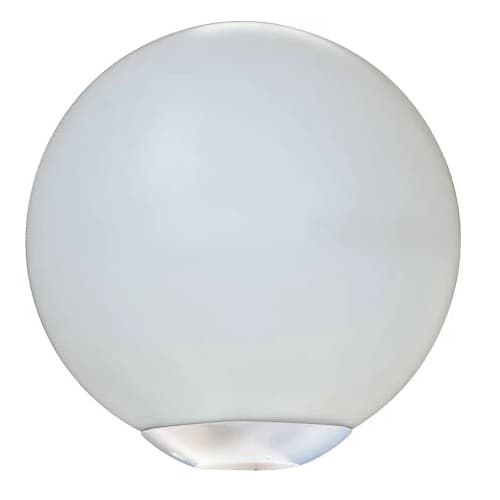 16W 13" Outdoor LED Globe Post Light, 3000K, White