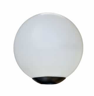 13-in 18W LED Post Top Globe Light, Tubular, 85V-265V, 3000K, Black