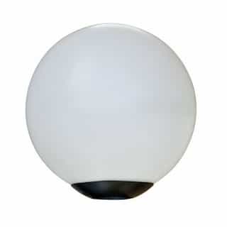 16-in 18W LED Post Top Globe Light, 85V-265V, 3000K, Black