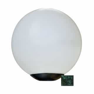 16W 18-in Globe LED Post Top Light, Tubular LED, 120V, 5000K, Verde Green