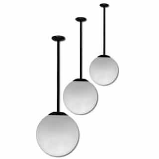 12-in Drop Down Globe Pendant Light Fixture w/o Bulb, 120V, Black