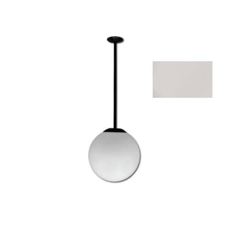 13-in 16W LED Drop Down Globe Ceiling Light w/ 24-in Stem, 85V-265V, 5000K, White