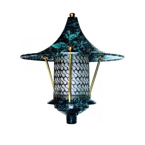 Dabmar 10-in 6W LED Flair Top Pagoda Light, A19, 120V, 3000K, Verde Green