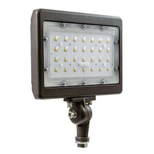 50W LED Slim Flood Light, 6250 lm, 100V-277V, CCT Selectable, Bronze