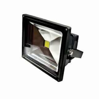 30W LED Flood Light, Lumen Selectable, 120V, 6500K, Black