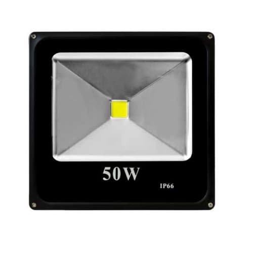 50W Slim LED Flood Light w/Adjustable U-Shaped Bracket, 3500 lm, 6500K, Black