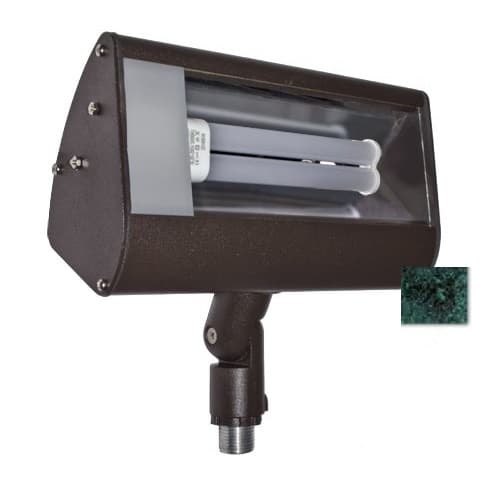 5W Outdoor LED Flood Light w/Knuckle, PL Bulb, 4500K, Verde Green