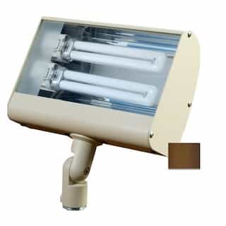 Dabmar 10W Outdoor LED Flood Light w/ Knuckle, PL Bulb, 4500K, Bronze