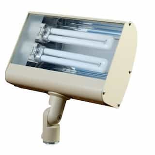 Dabmar 10W Outdoor LED Flood Light w/Knuckle, PL Bulb, 4500K, Sand