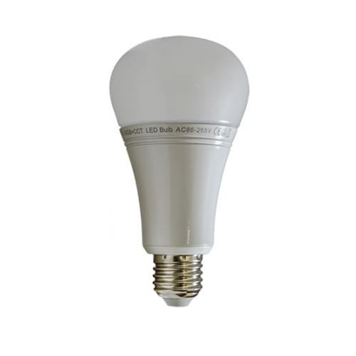 Dabmar 12W Multi-Color LED A23 Bulb, Dimmable, E26, 1100 lm, 86V-265V, Selectable CCT