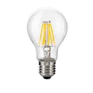 6W LED A60 Filament Bulb, Dimmable, E26, 480 lm, 120V, 6000K