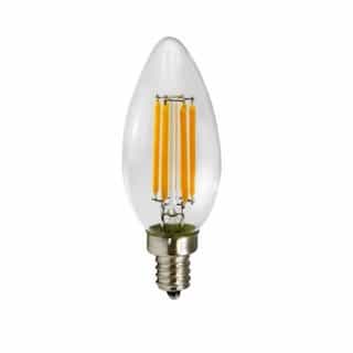 4W LED C35 Filament Bulb, Dimmable, E12, 300 lm, 120V, 3000K