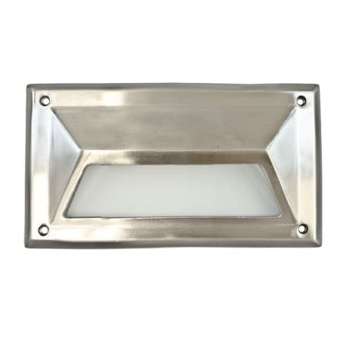 7W LED Recessed Step & Wall Light, Louvered, 85V-265V, Stainless Steel