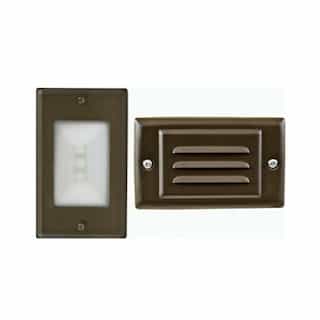 Dabmar 1.5W LED Recessed Step Light w/ Open Face & Louvered Cover, 120V, 150 lm, 5000K, Bronze