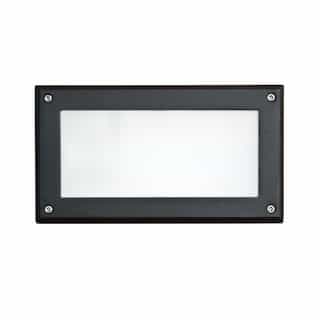9W LED Corrosion Resistant Recessed Step Light w/ Open Face, G24 LED, 5000K, Black
