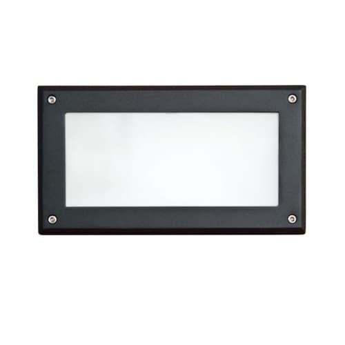 12W LED Corrosion Resistant Recessed Step Light w/ Open Face, G24 LED, 3000K, Black