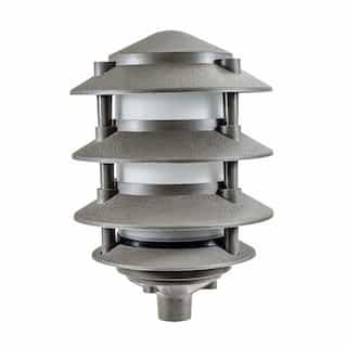 12W 6-in LED Fiberglass Pagoda Light, Four-Tier, G24, 120V-277V, Bronze