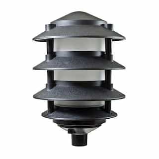 6W 6-in LED Fiberglass Pagoda Light, Four-Tier, A19, 120V, Black