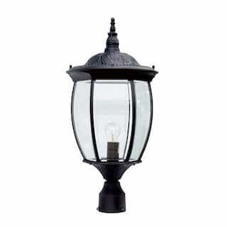 9W 2-ft LED Victoria Post Top Light, A19, 120V, Black