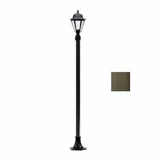 9W LED 8-ft Daniella Post Top, Single-Head, A19, Bronze/Frosted