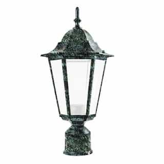 9W LED Daniella Post Top, Single-Head, A19, 120V, Verde Green/Frosted