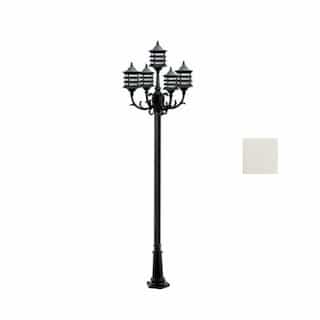 6W 8-ft LED Lamp Post, Three-Head, A19, 1550 lm, 120V, White, 3000K