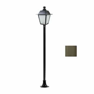 16W LED Lamp Post, Single-Head, E26, 85V-265V, Bronze/Frosted