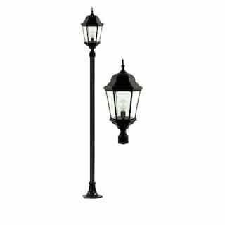 30W Single Head LED Light Post Fixture w/Frosted Glass, Black