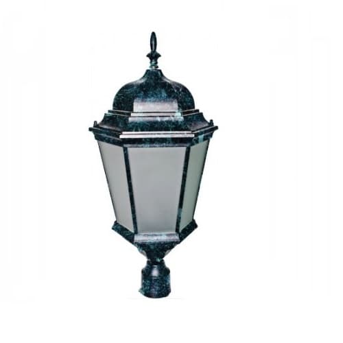Dabmar 30W Hexagonal Decorative LED Post Top Light w/Frosted Glass, Verde Green