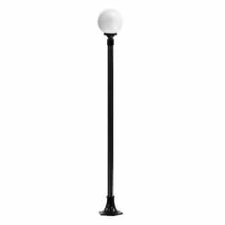 6W LED Globe Lamp Post, Single-Head, A19, 120V, Black