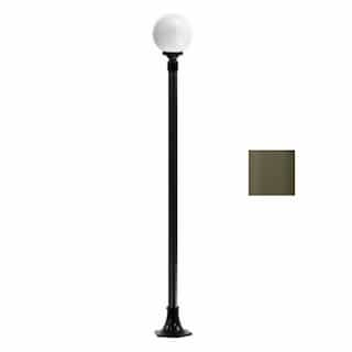 Dabmar 6W LED Globe Lamp Post, Single-Head, A19, 120V, Bronze