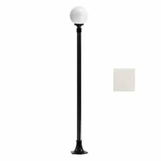 6W LED Globe Lamp Post, Single-Head, A19, 120V, White
