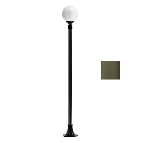 9W LED Globe Lamp Post, Single-Head, A19, 120V, Bronze