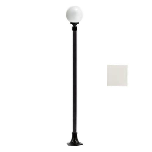 9W LED Globe Lamp Post, Single-Head, A19, 120V, White