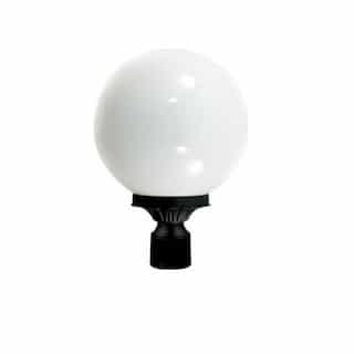 16W Emily Single Head Globe LED Light Post Fixture, Black