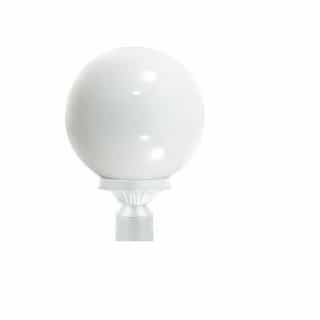 16W Emily Single Head Globe LED Light Post Fixture, White